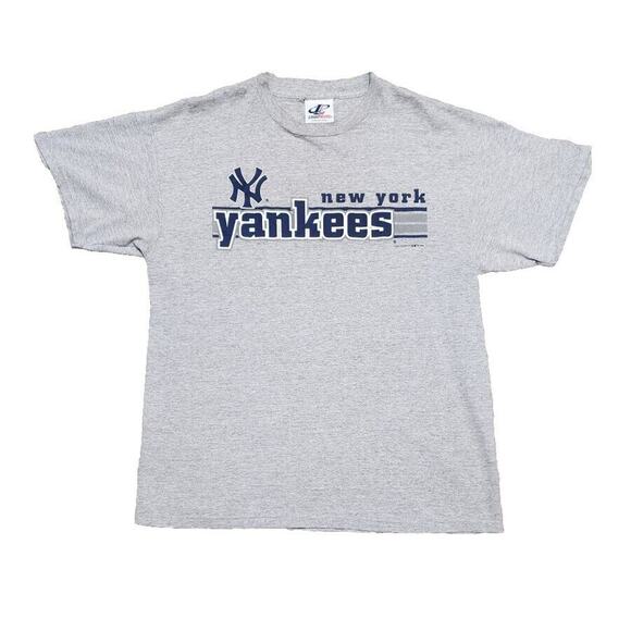 Vintage 90s NY Yankees Graphic Tee Shirt Mens L NEW YORK BASEBALL‎ 1999 - Picture 1 of 13